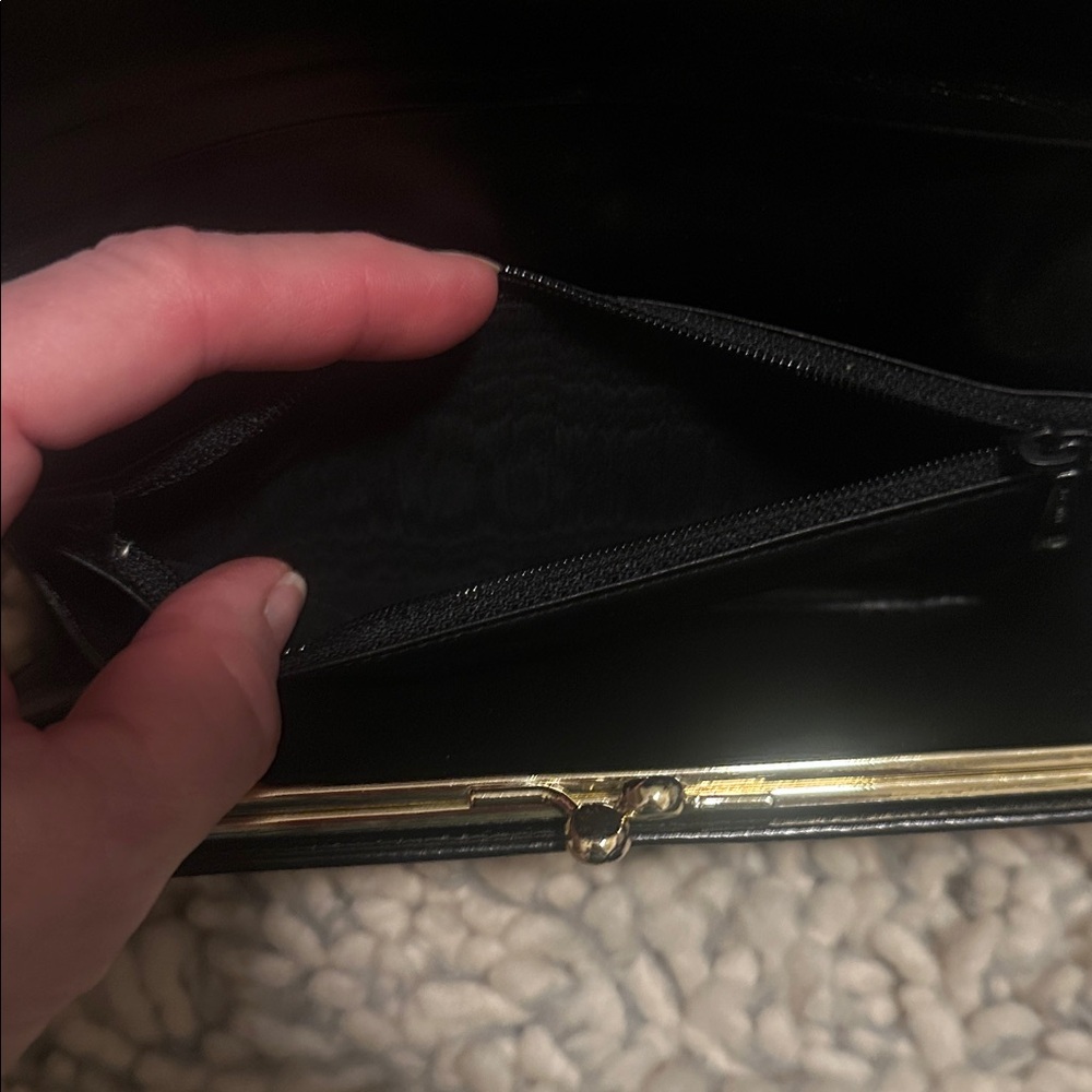 CELINE Black and Brown Wallet Kisslock clean/pristine Flap MINT Authentic - Picture 3 of 10